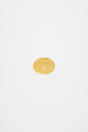 Maxi oval face brass brooch