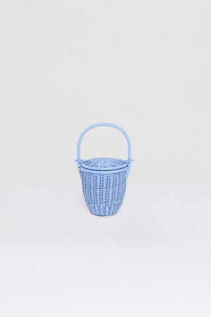 Wicker bucket bag