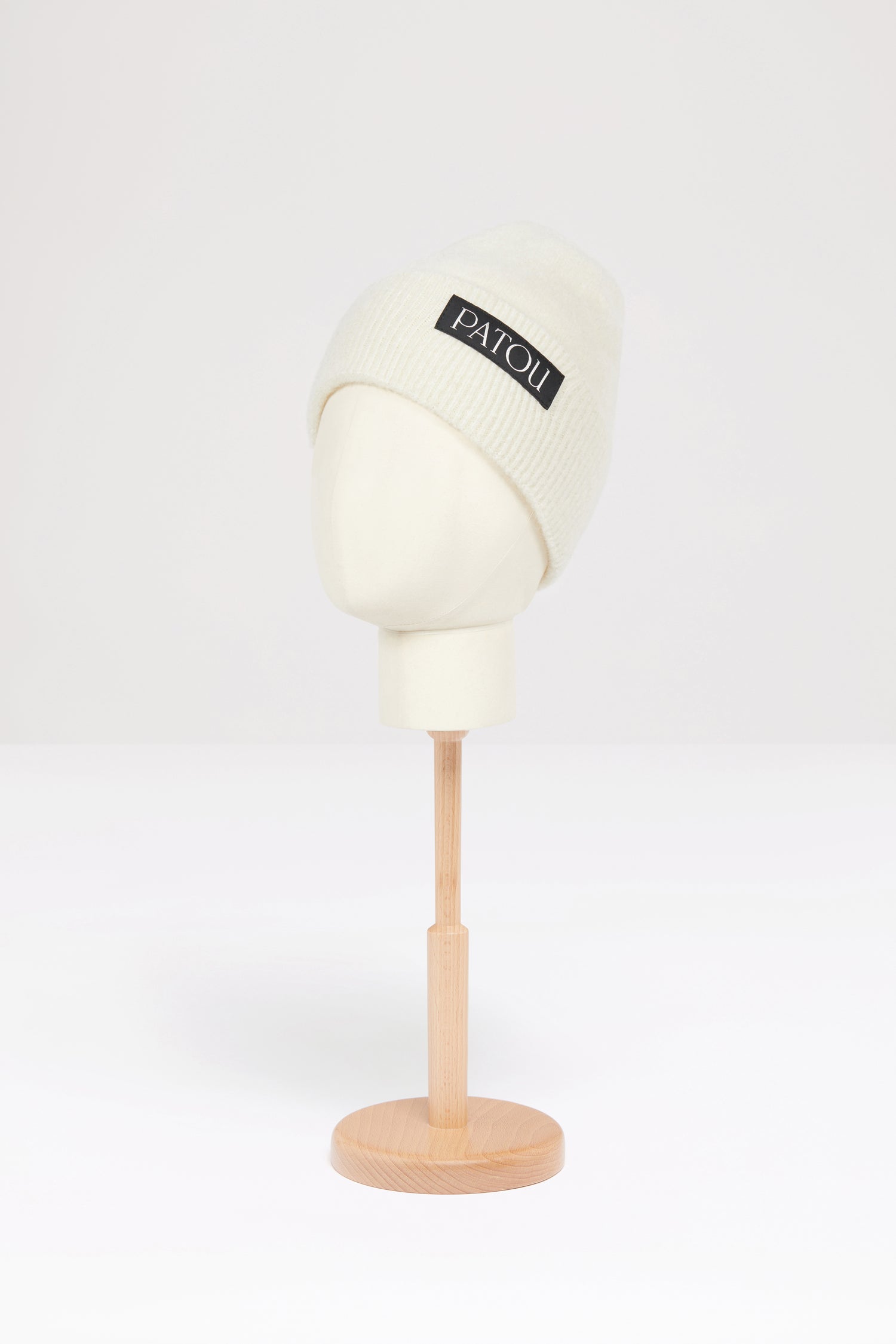 Patou - Patou beanie in sustainable alpaca blend - Avalanche - Patou puts a rib on it.Avalanche white baby alpaca-blend beanie. Rib knit. Embroidered JP monogram.