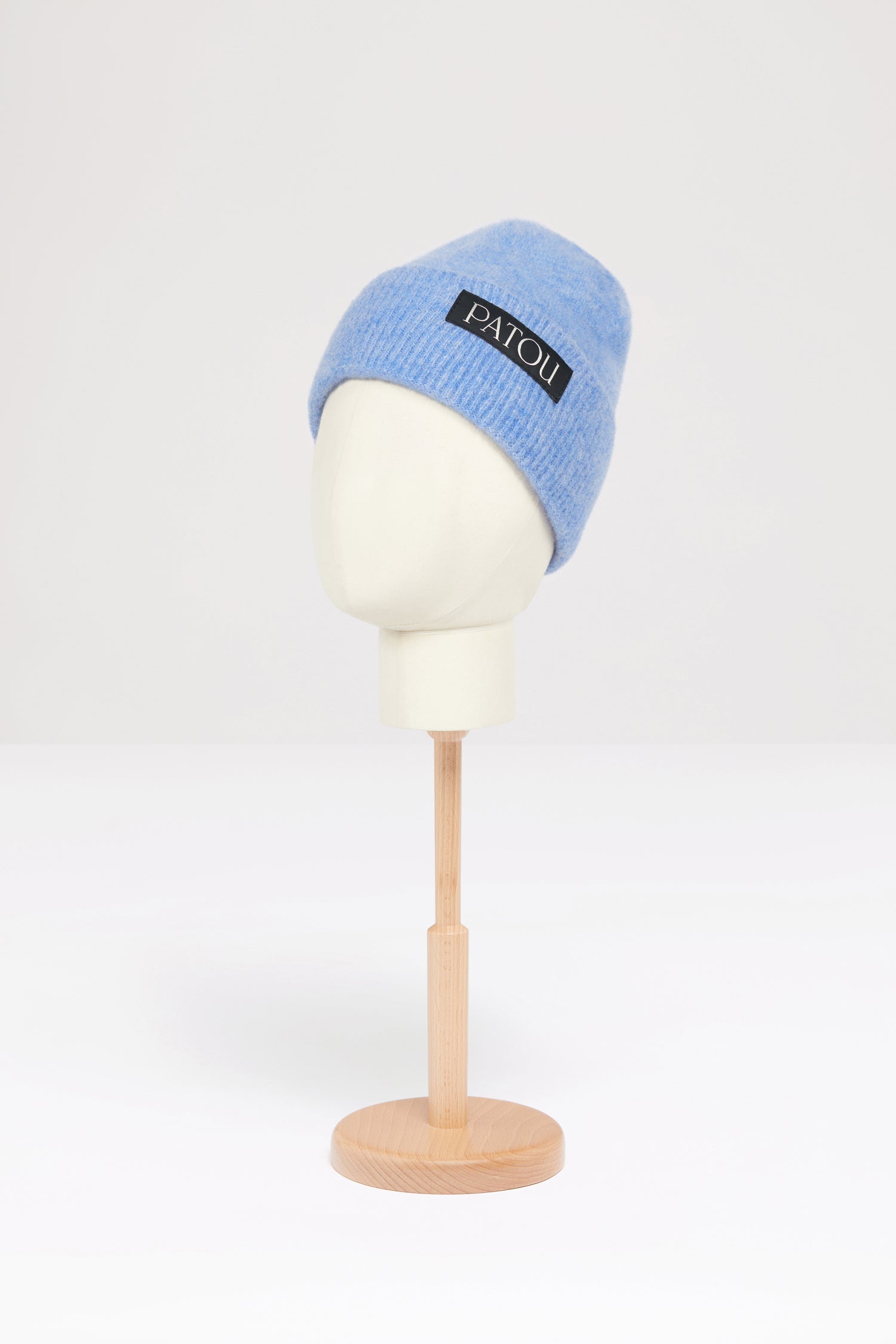 Patou - Patou beanie in sustainable alpaca blend - Alaska Blue - Patou puts a rib on it.Alaska Blue baby alpaca-blend beanie. Rib knit. Embroidered JP monogram.