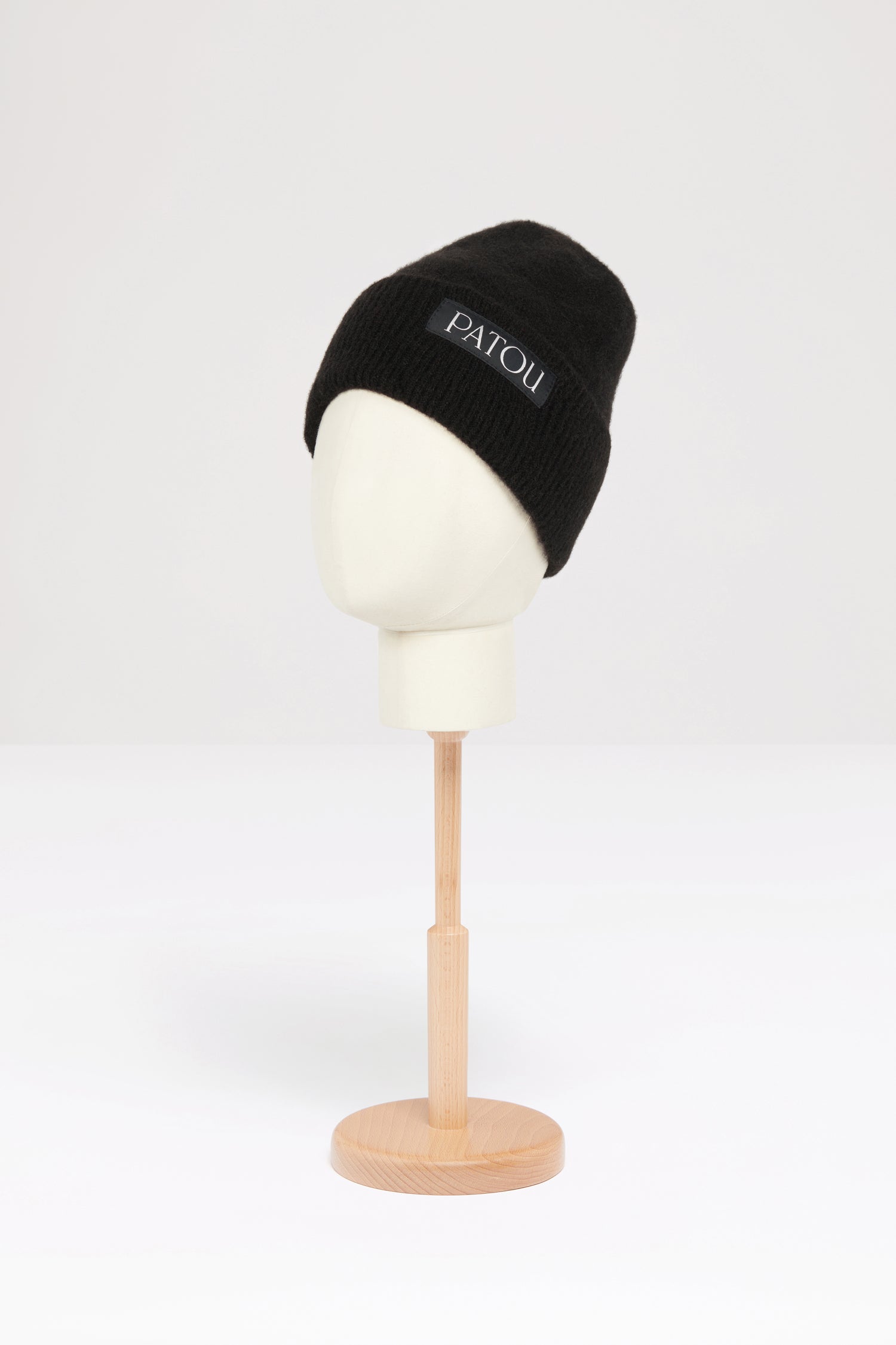 Patou - Patou beanie in sustainable alpaca blend - Black - Patou puts a rib on it.Black baby alpaca-blend beanie. Rib knit. Embroidered JP monogram.