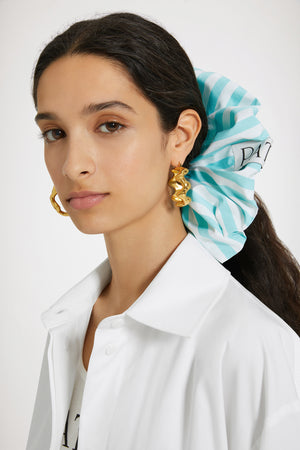Large Patou scrunchie in printed cotton