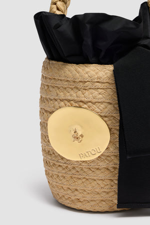 Panier seau en raphia