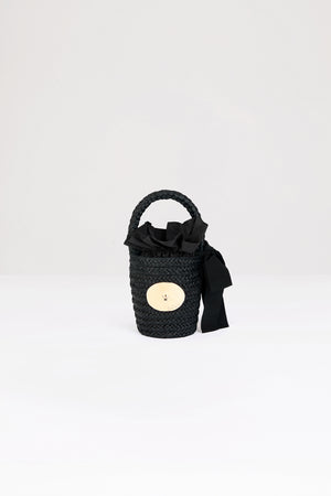 Borsa a secchiello in rafia
