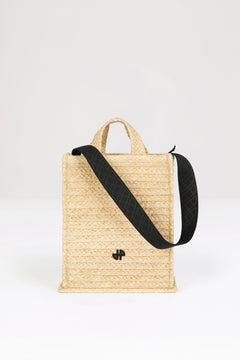 Vertical JP tote in raffia