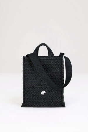 Vertical JP tote in raffia