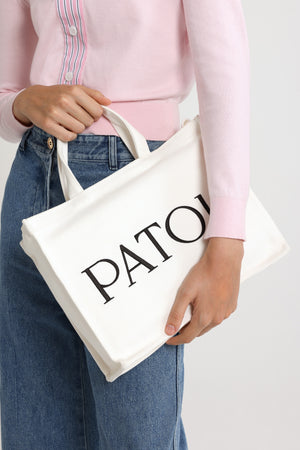 Medium Patou logo tote in cotton canvas