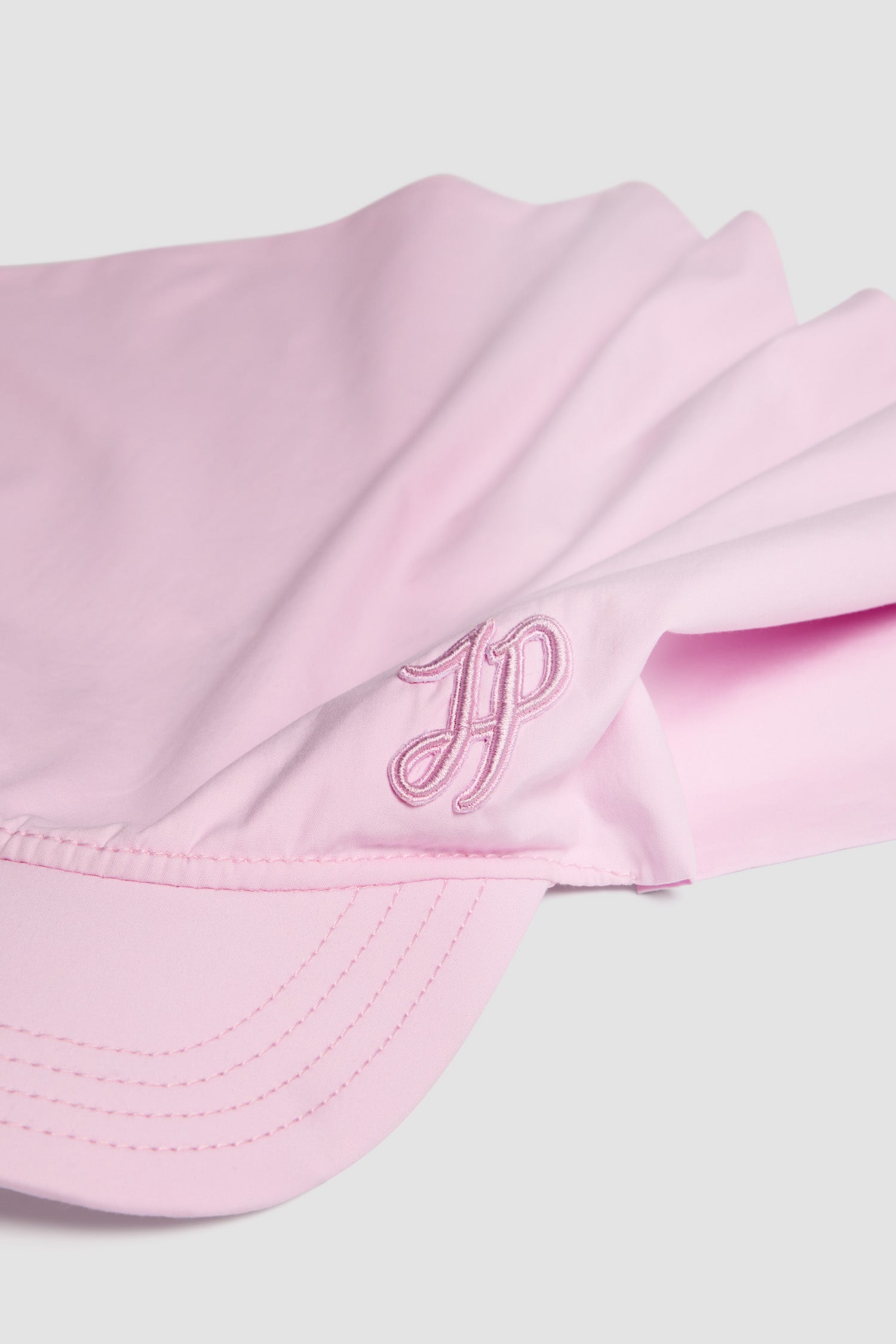 Patou - Cappellino foulard in popeline di cotone bio - Primrose Pink - Cappellino in popeline di cotone bio rosa. Modello ibrido. Monogramma JP calligrafia ricamato al lato.