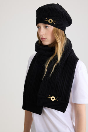 Basco a trecce in lana e cashmere