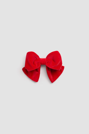 Barrette nœud en velours de coton