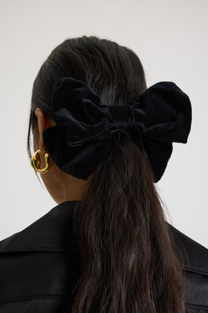 コットンベルベット ボウヘアクリップ