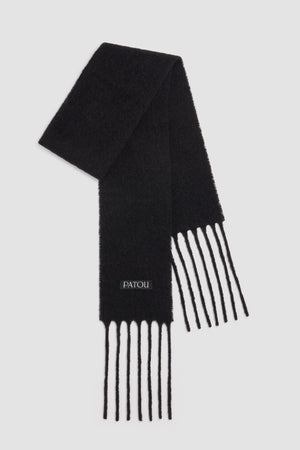 알파카 울 혼방 소재 롱 프린지 스카프