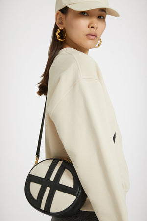 Le JP bag in leather and recycled cotton