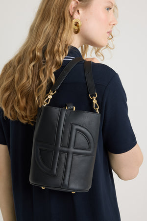 Piccola borsa a secchiello JP in pelle