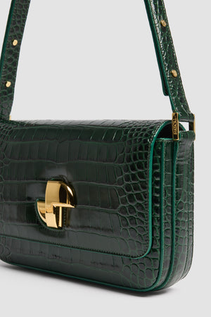 Borsa Le Classic Lock in pelle di coccodrillo goffrata