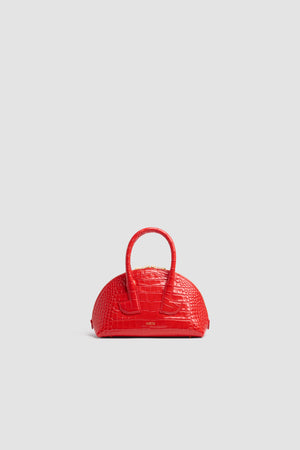 Sac Le Patou Bowling en cuir embossé crocodile