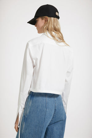 Chemise courte à découpes en coton bio