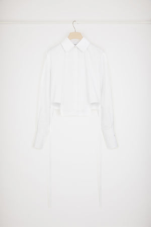 Chemise courte à découpes en coton bio