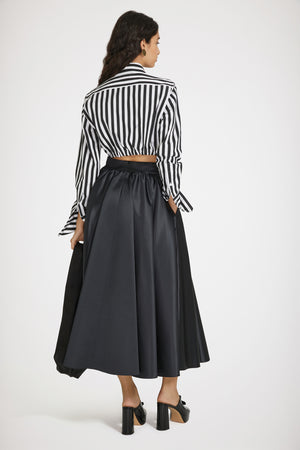 Chemise courte à noeud en coton imprimé