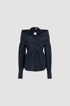 Blouse croisée en faille recyclée