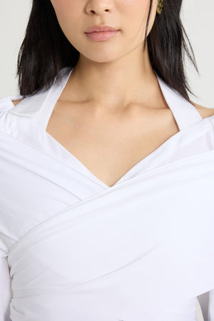 Blouse croisée en popeline de coton bio