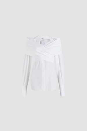 Blouse croisée en popeline de coton bio