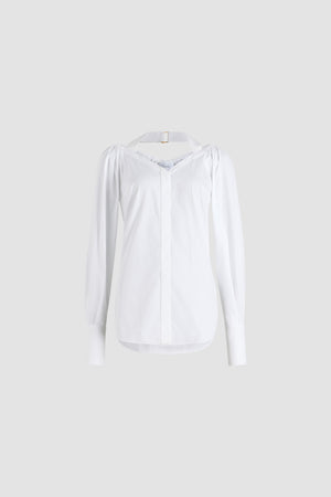 Blouse croisée en popeline de coton bio