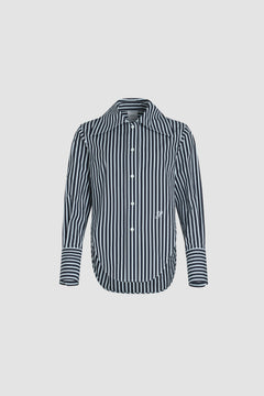 Camicia aderente in popeline di cotone bio stampato