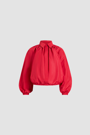 Bubble blouse in recycled faille