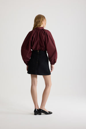 Blouse bouffante en faille recyclée