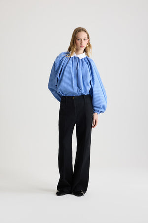 Ballonbluse aus bedrucktem Bio-Baumwollpopeline