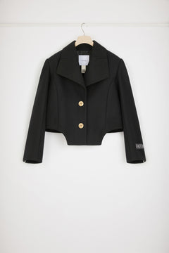Veste courte à découpes en feutre de laine mélangée
