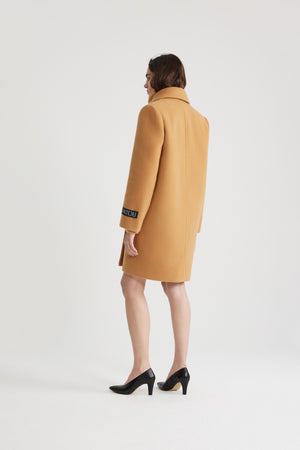 Manteau croisé en laine et cachemire