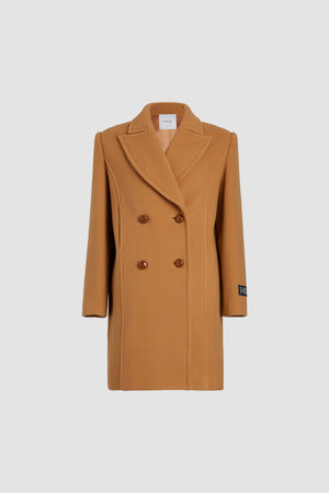 Manteau croisé en laine et cachemire