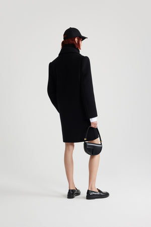 Manteau croisé en laine et cachemire