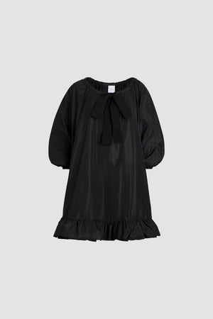 Robe à ourlet volanté en faille recyclée