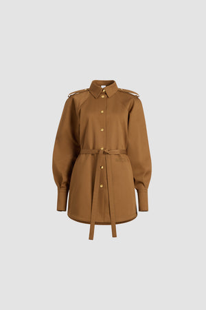 Mini shirt dress in organic cotton gabardine
