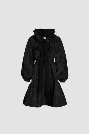 Iconic drawstring dress in recycled faille