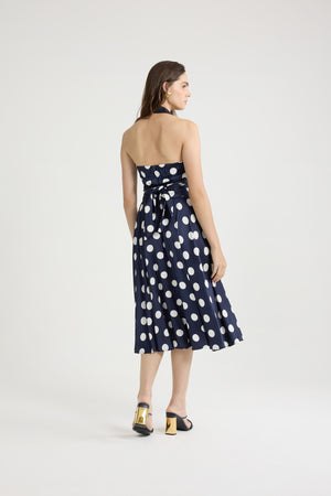 Vestito midi in raso stampato