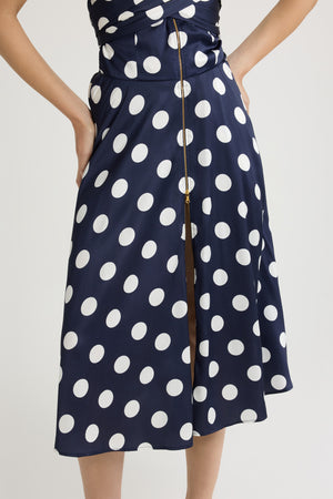 Vestito midi in raso stampato