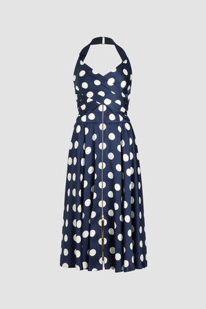 Vestito midi in raso stampato