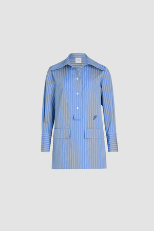 Robe courte en popeline de coton bio imprimée