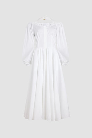 Robe midi croisée en popeline de coton bio