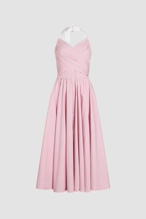 Vestito maxi in popeline di cotone bio stampato
