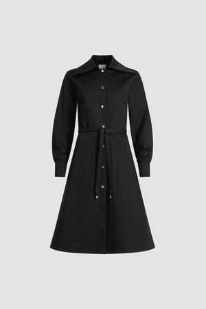 Chemisier midi in gabardine di cotone bio