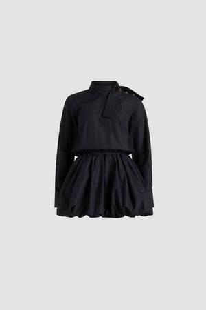 Bubble mini dress in organic cotton poplin