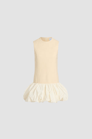 Robe à ourlet volanté en tweed de laine mélangée éco-responsable et faille