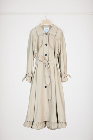 Trench in gabardine con fodera removibile
