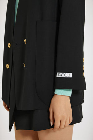 Veste croisée sans revers