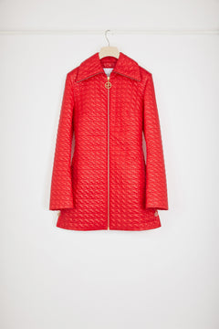 Veste longue zippée en nylon matelassé éco-responsable